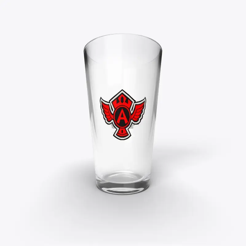 Dark Red Artistic Knight Pint Glass